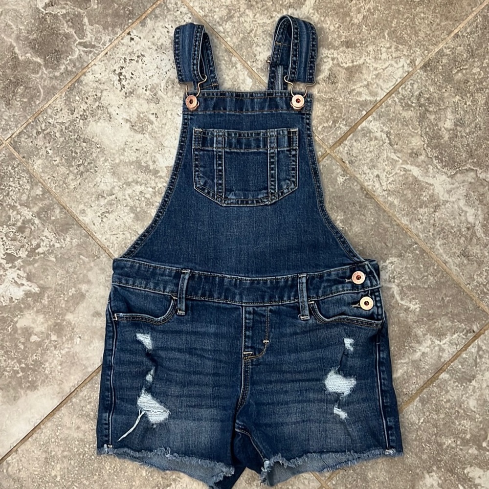 Abercrombie kids size 9/10 distressed overalls